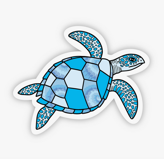 Sea Turtle Blue Aesthetic Sticker