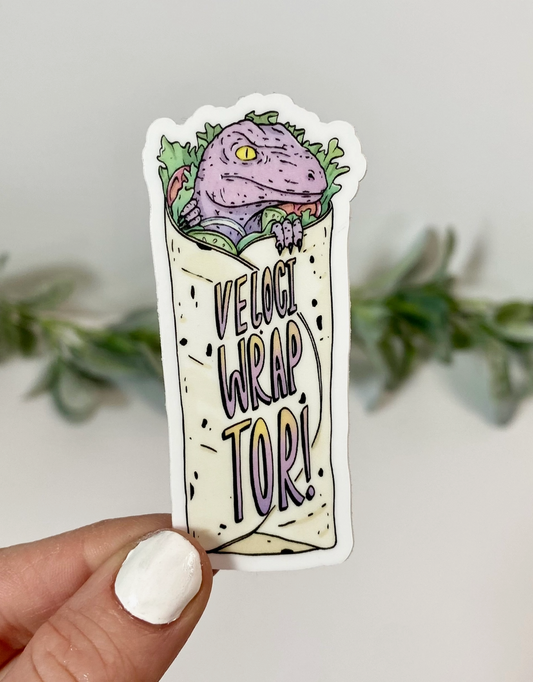 Veloci-Wrap-Tor Velociraptor Dinosaur Sticker